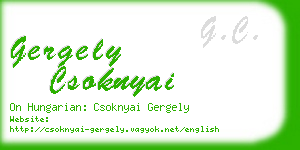 gergely csoknyai business card